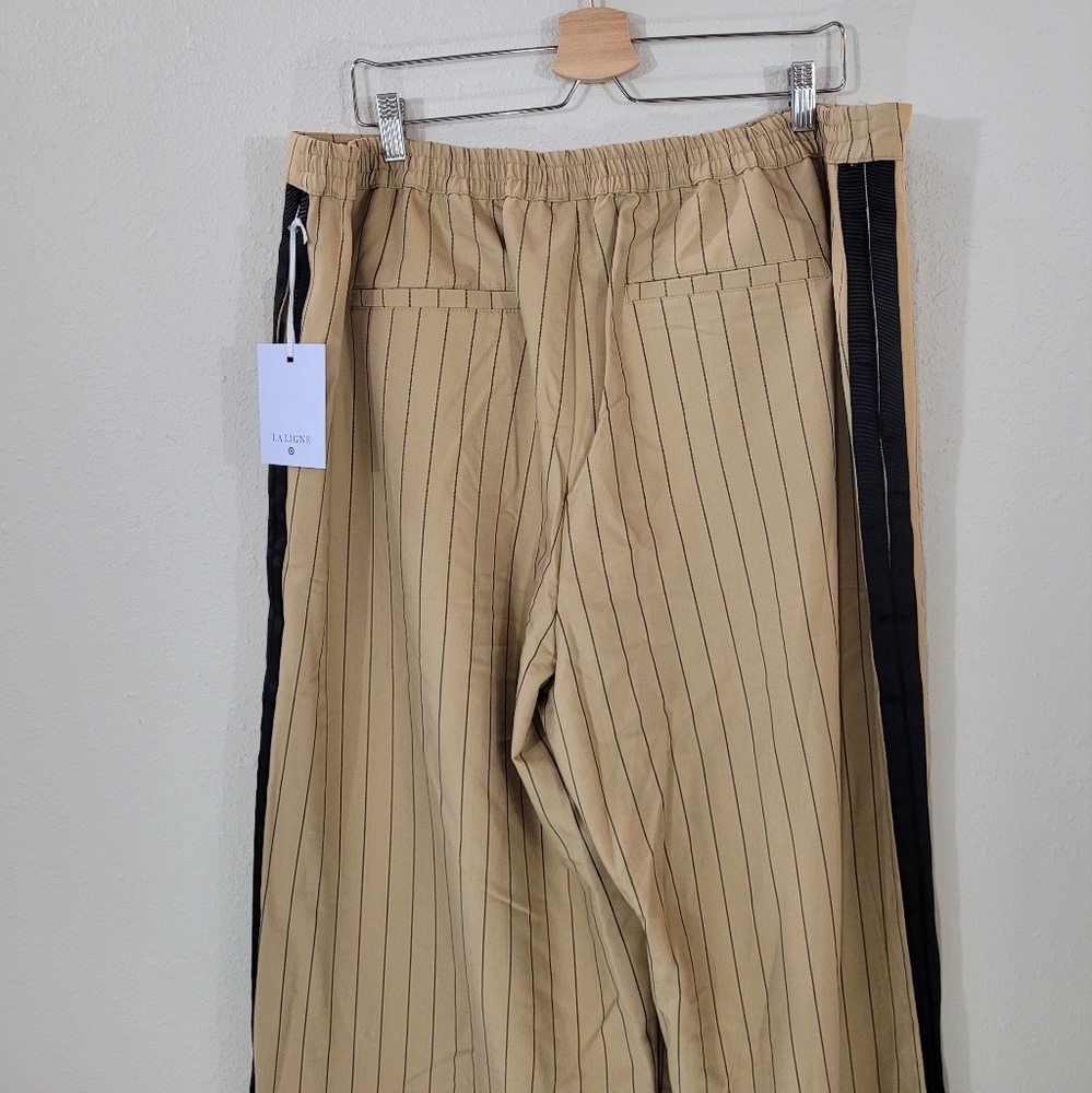 LA LIGNE For Target Tan Side Stripe Wide Leg Trouser Pant Size 1X - Picture 9 of 11